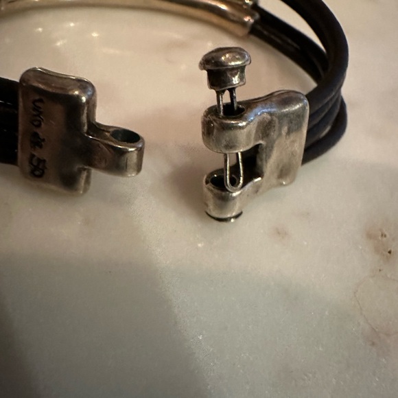 Brown leather and silver bracelet - Picture 5 of 5